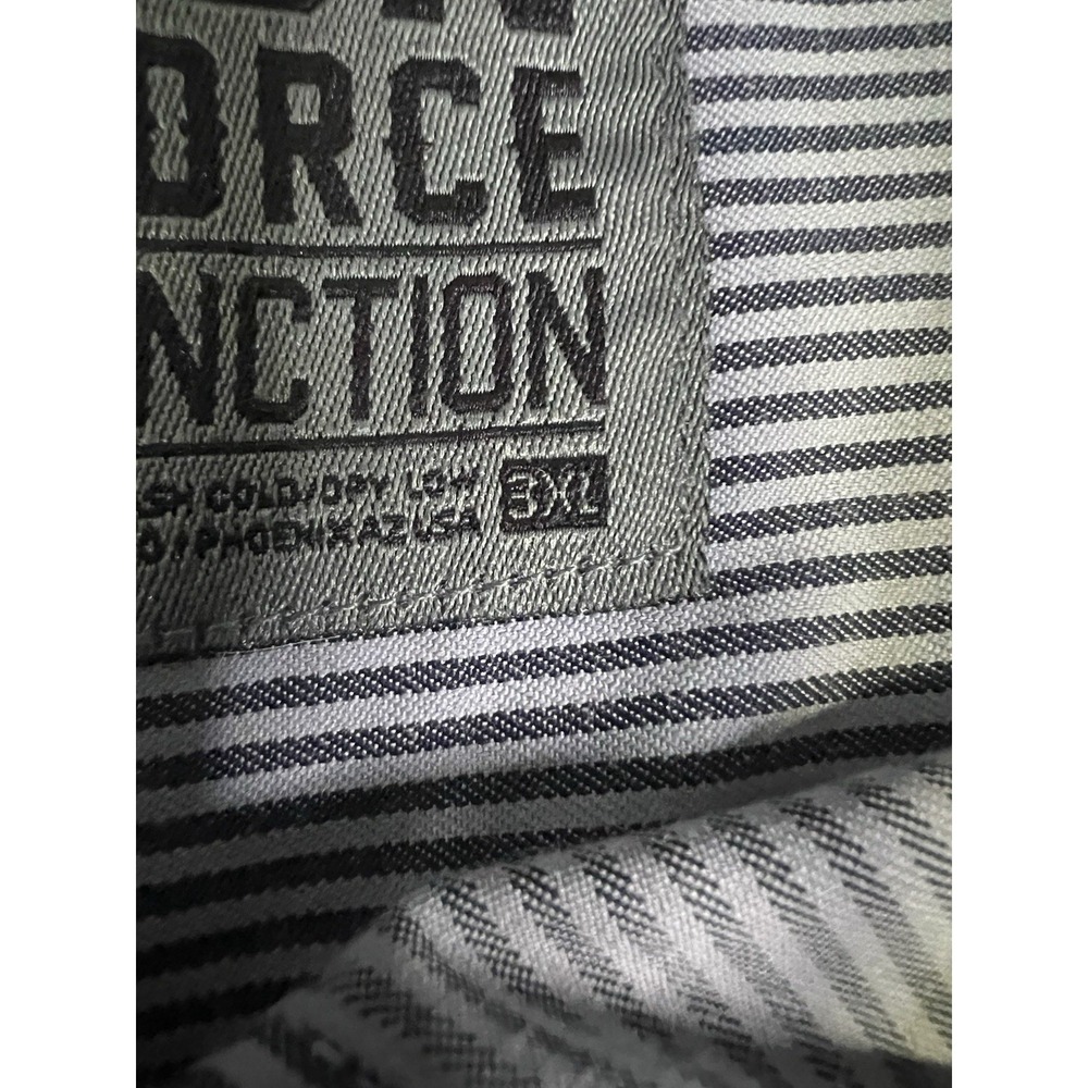Dixxon Men's 3XL Blue/White Striped Short Sleeve Cotton Canvas Button-Up Shirt - Picture 3 of 14